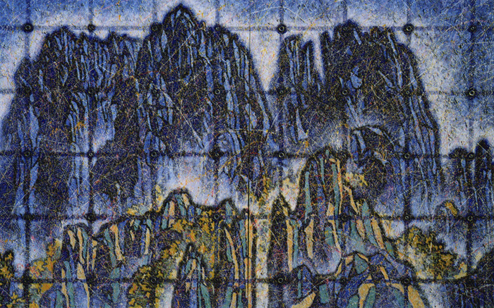 신장식   금강산, Keumkang Mt., 캔바스에 한지 아크릴릭, 227x363(cm), 1995