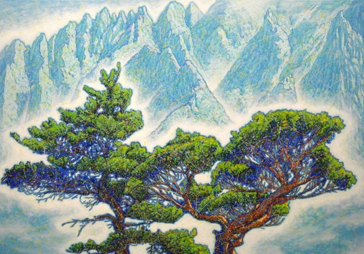 금강산 구룡대 소나무